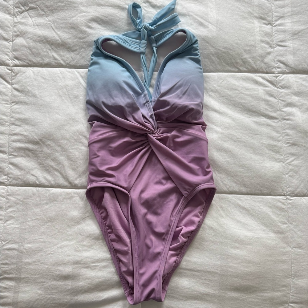 Shade & Shore Women’s One Piece Bathing Suit Blue Purple